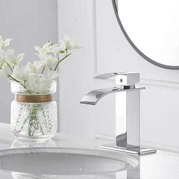 Waterfall Single Hole 1-Handle Bathroom Faucet Chrome - buyfaucet.com