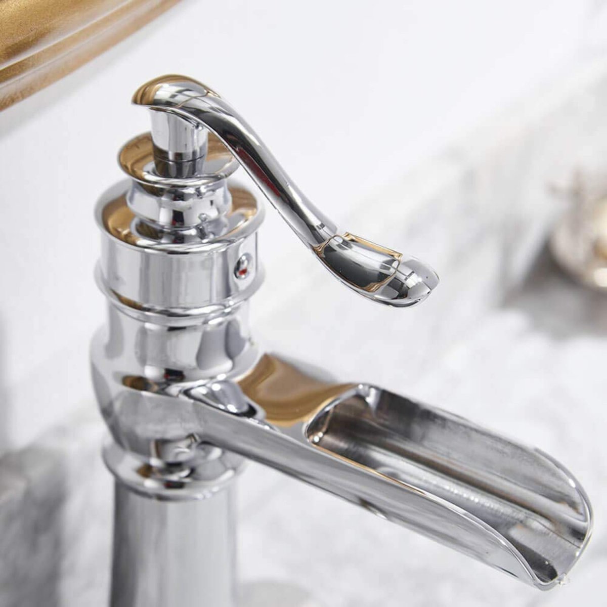 Waterfall Single Hole 1-Handle Bathroom Faucet Chrome - buyfaucet.com