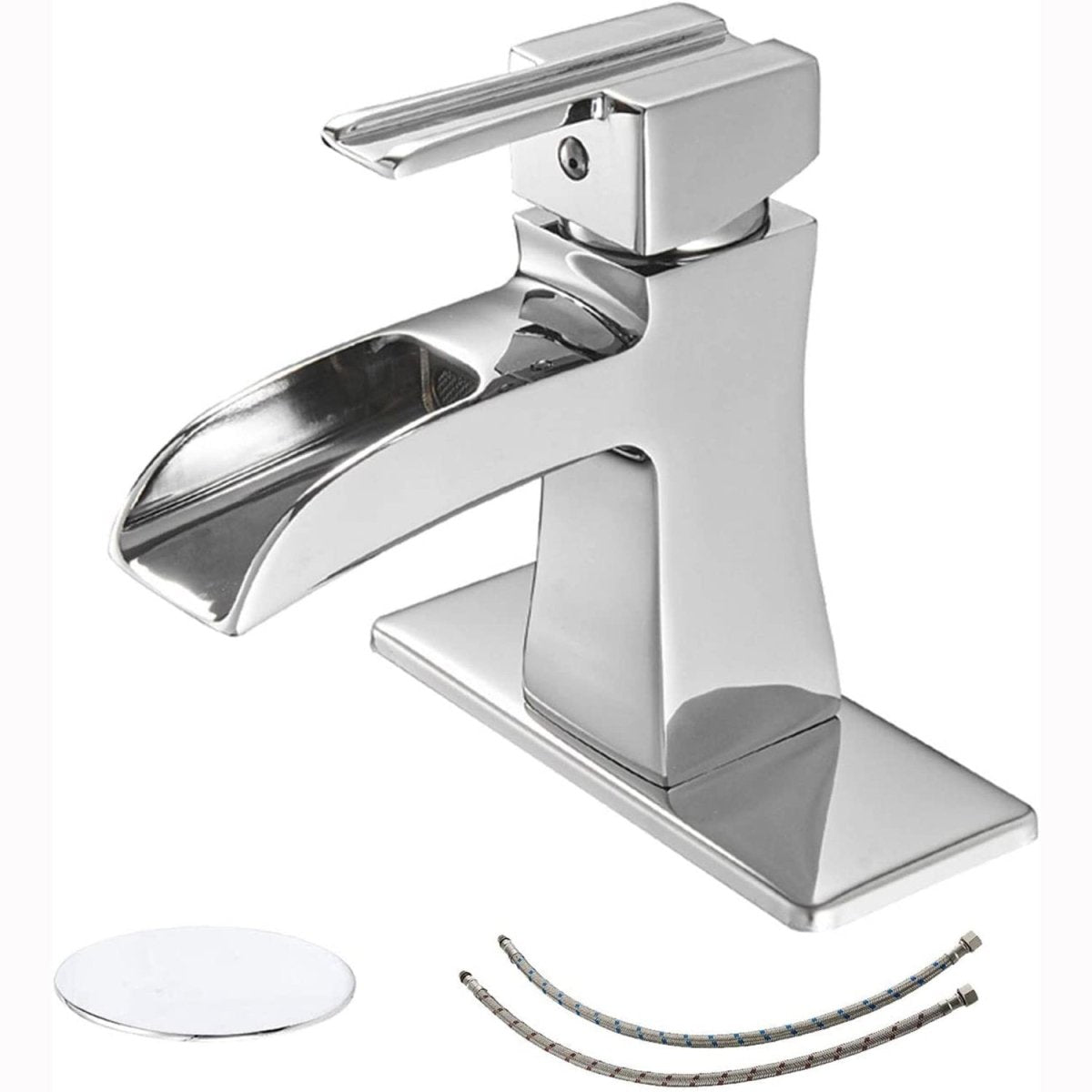 Waterfall Single Hole 1-Handle Bathroom Faucet Chrome - buyfaucet.com