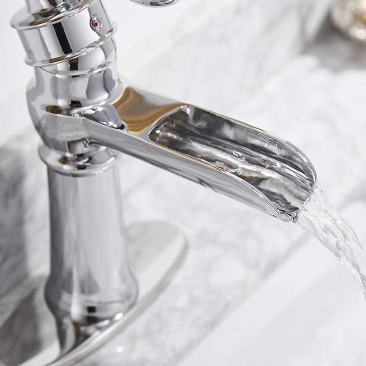 Waterfall Single Hole 1-Handle Bathroom Faucet Chrome - buyfaucet.com