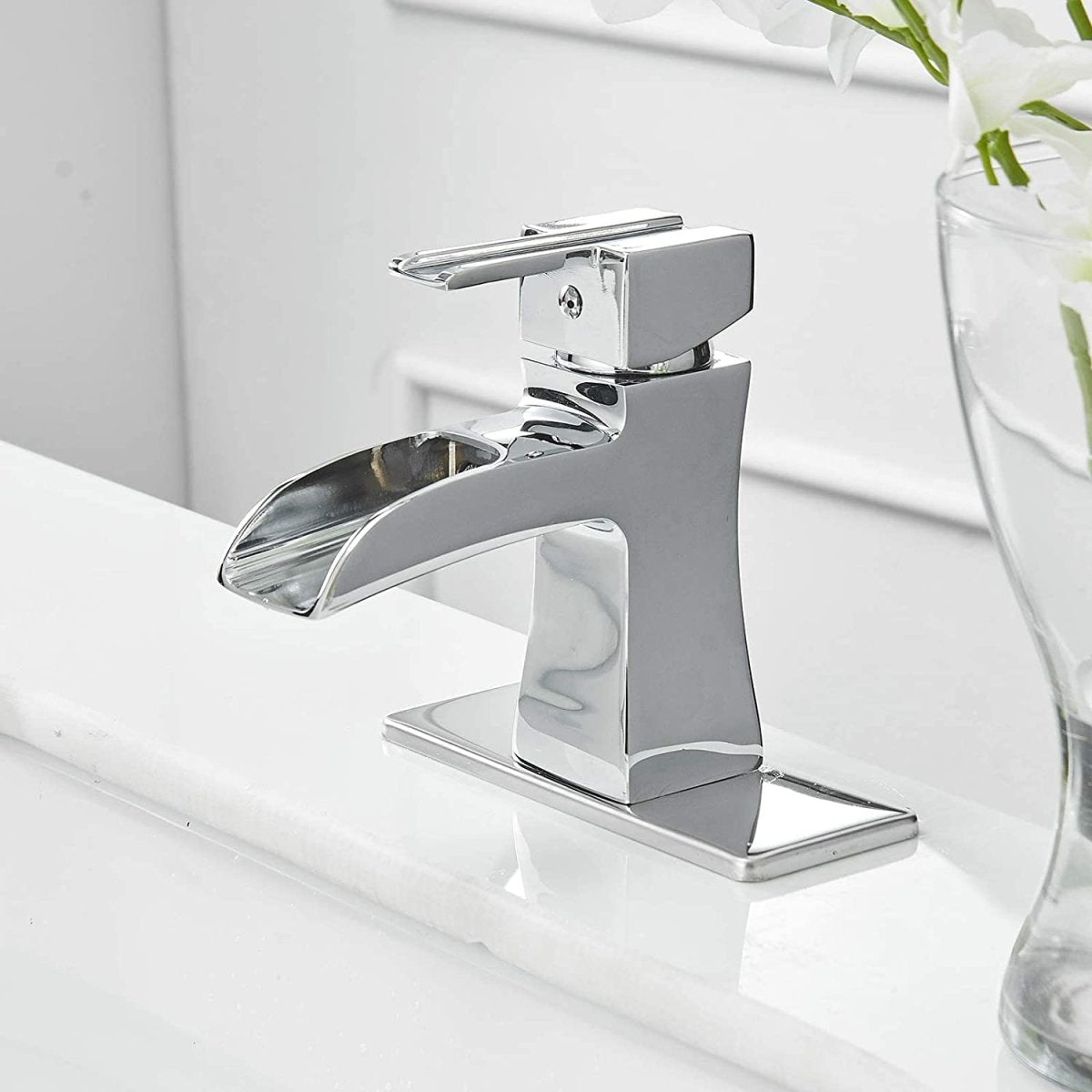 Waterfall Single Hole 1-Handle Bathroom Faucet Chrome - buyfaucet.com