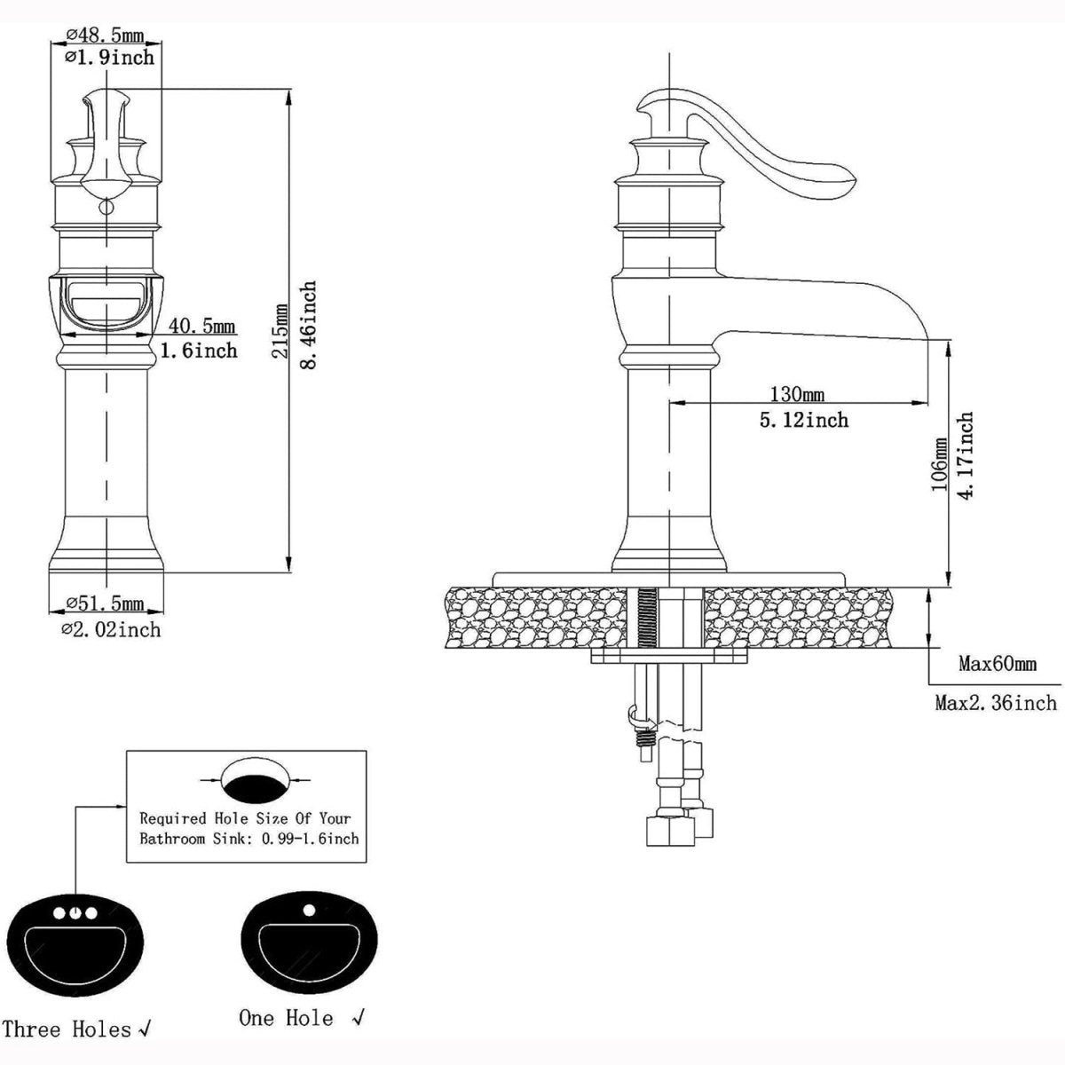 Waterfall Single Hole 1-Handle Bathroom Faucet Chrome - buyfaucet.com