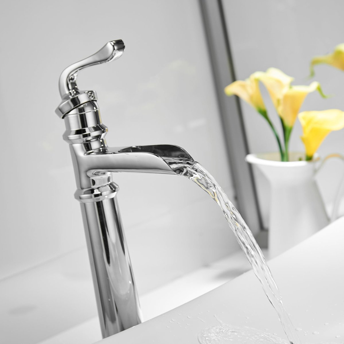 Waterfall Single Hole 1-Handle Bathroom Faucet Chrome - buyfaucet.com