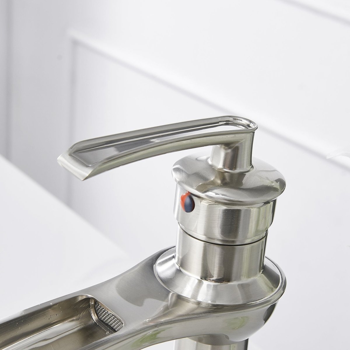 Waterfall Single Hole 1-Handle Bathroom Faucet Nickel - buyfaucet.com