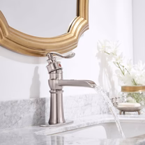 Waterfall Single Hole 1-Handle Bathroom Faucet Nickel - buyfaucet.com