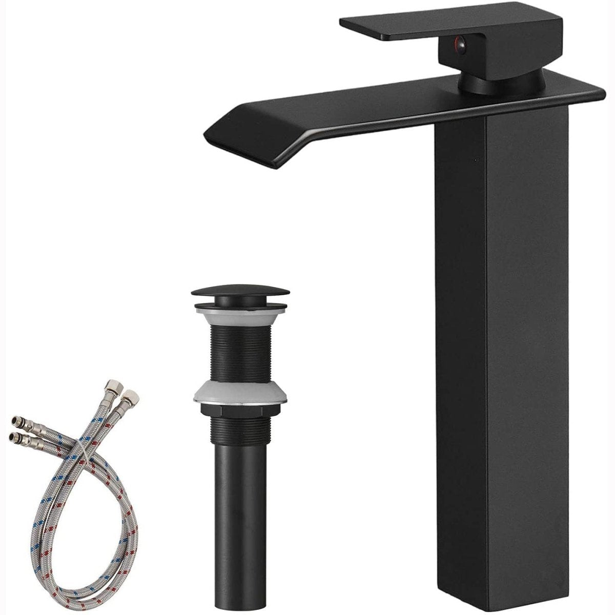 Waterfall Single Hole 1-Handle Bathroom Sink Faucet Black-1 - buyfaucet.com