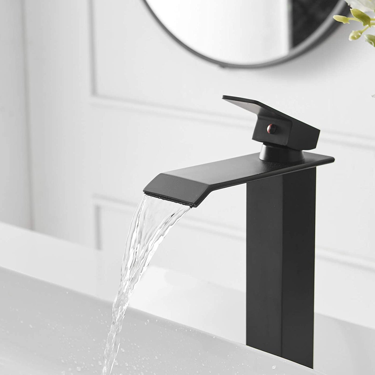 Waterfall Single Hole 1-Handle Bathroom Sink Faucet Black - buyfaucet.com