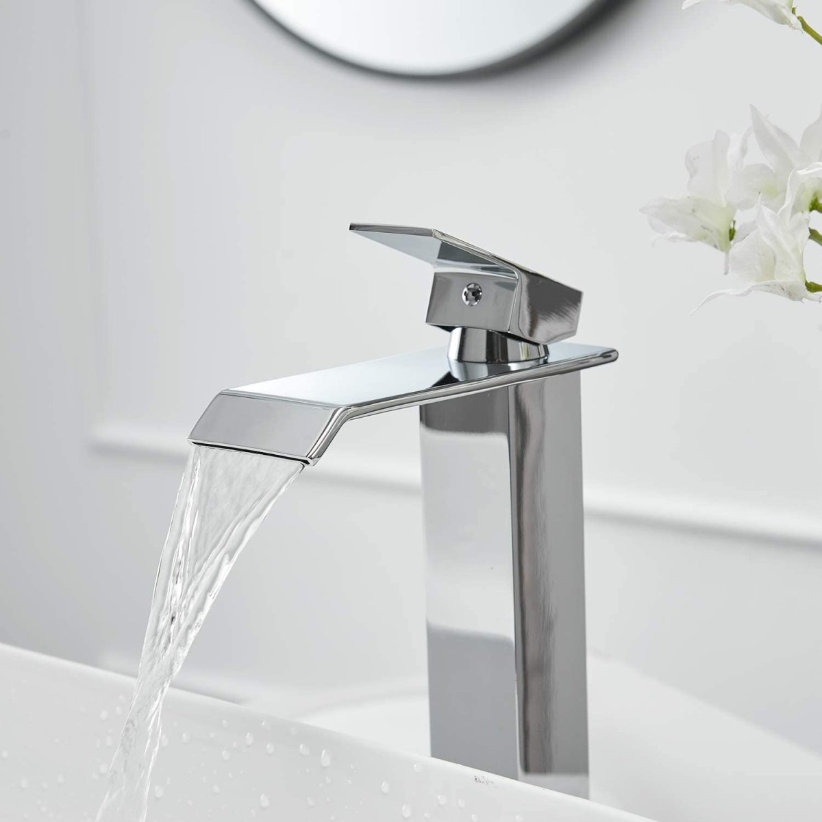 Waterfall Single Hole 1-Handle Bathroom Sink Faucet Chrome-1 - buyfaucet.com