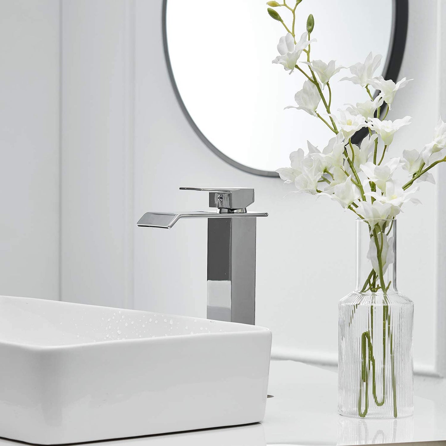 Waterfall Single Hole 1-Handle Bathroom Sink Faucet Chrome - buyfaucet.com
