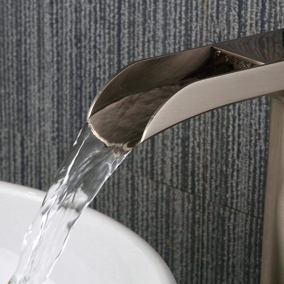 Waterfall Single Hole 1-Handle Sink Faucet Brushed Nickel-1 - buyfaucet.com