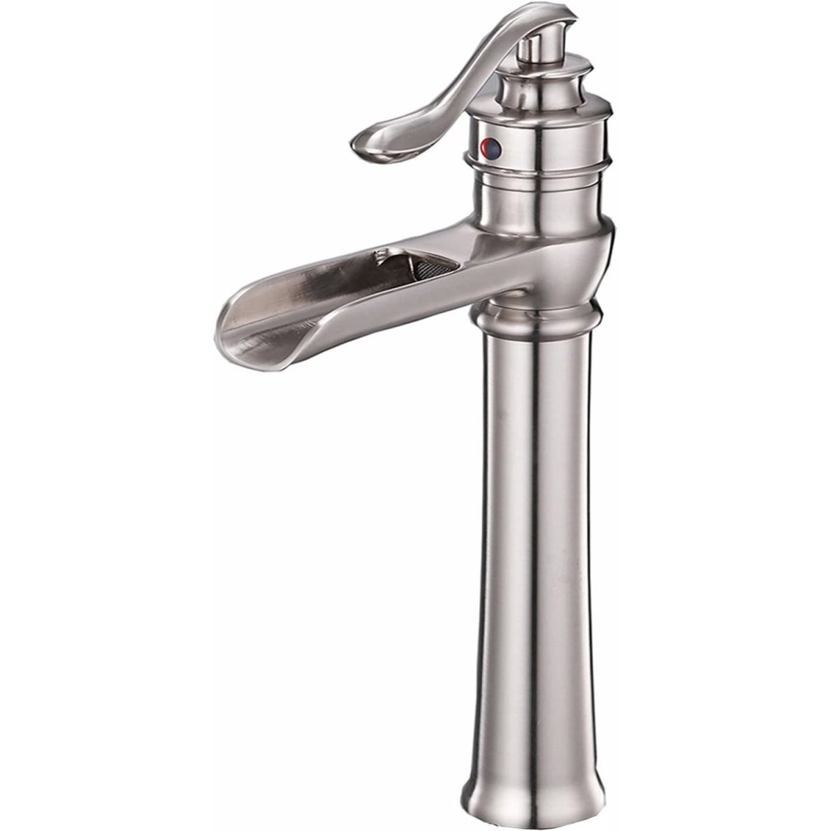 Waterfall Single Hole Bathroom Faucet Brushed Nickel-1 - buyfaucet.com