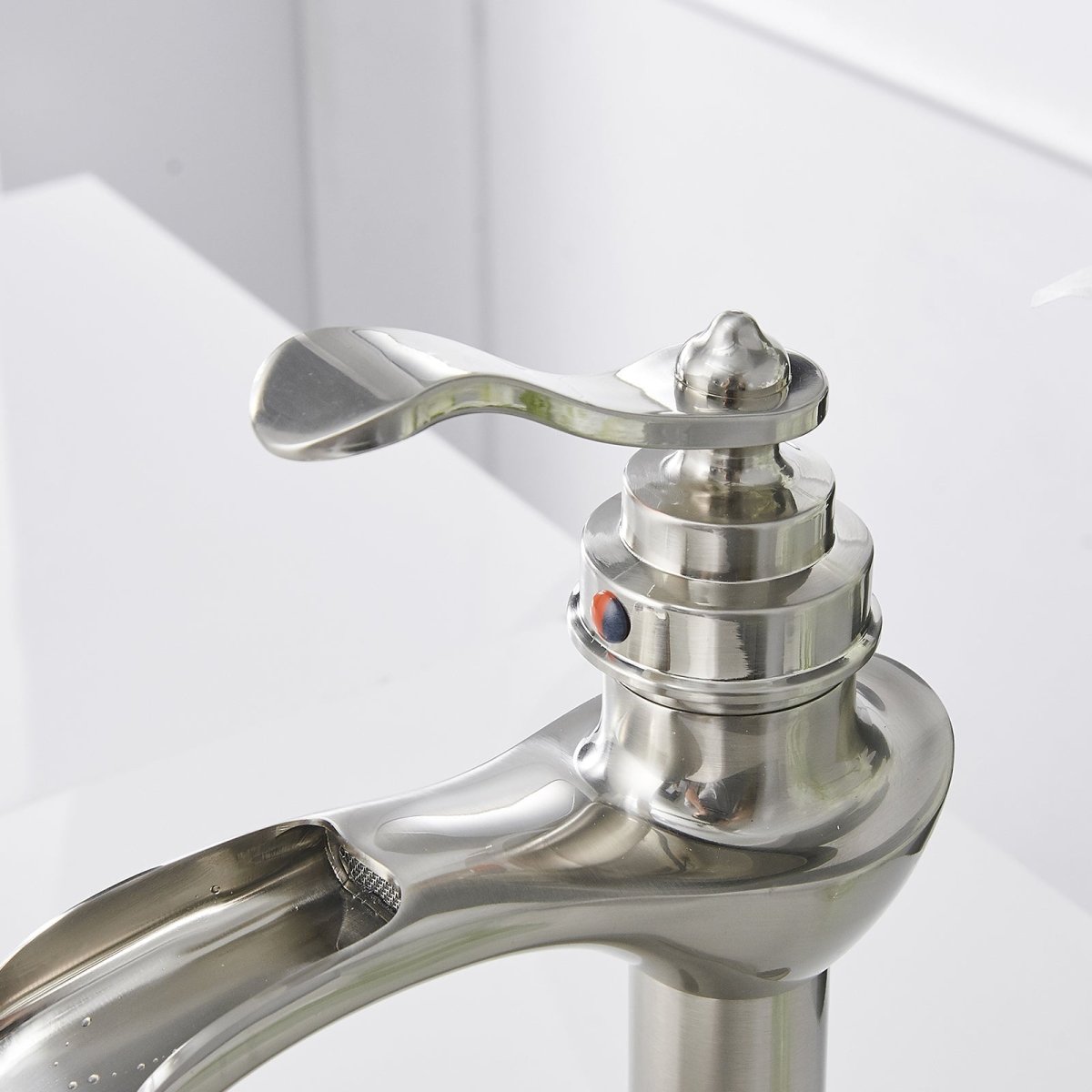 Waterfall Single Hole Bathroom Faucet Brushed Nickel - buyfaucet.com