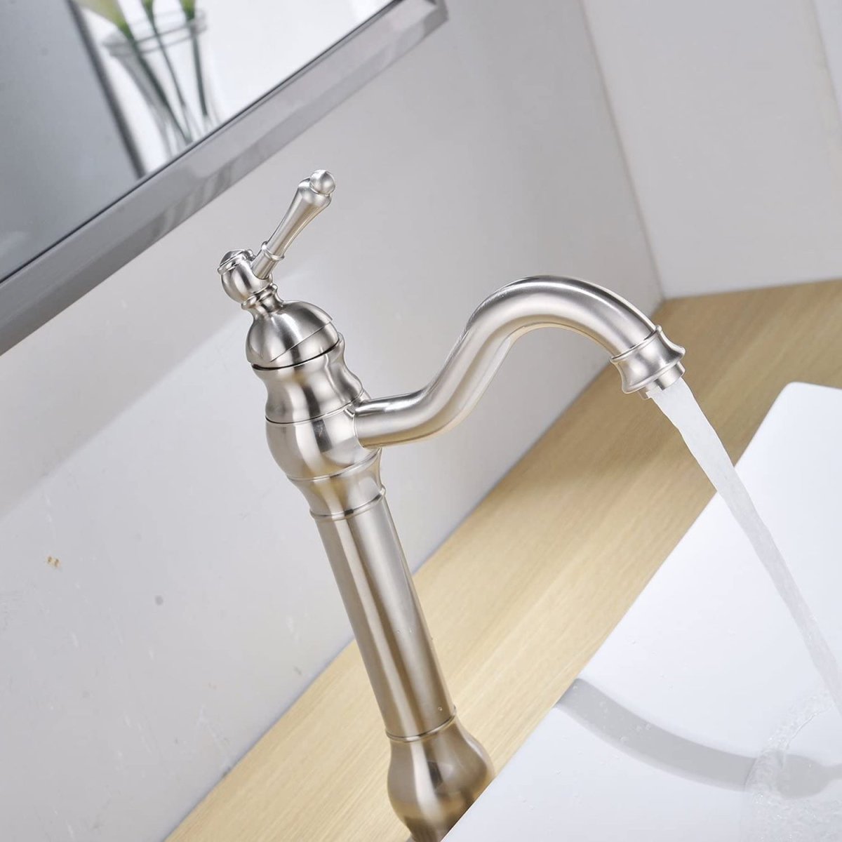 Waterfall Single Hole Bathroom Faucet Brushed Nickel - buyfaucet.com