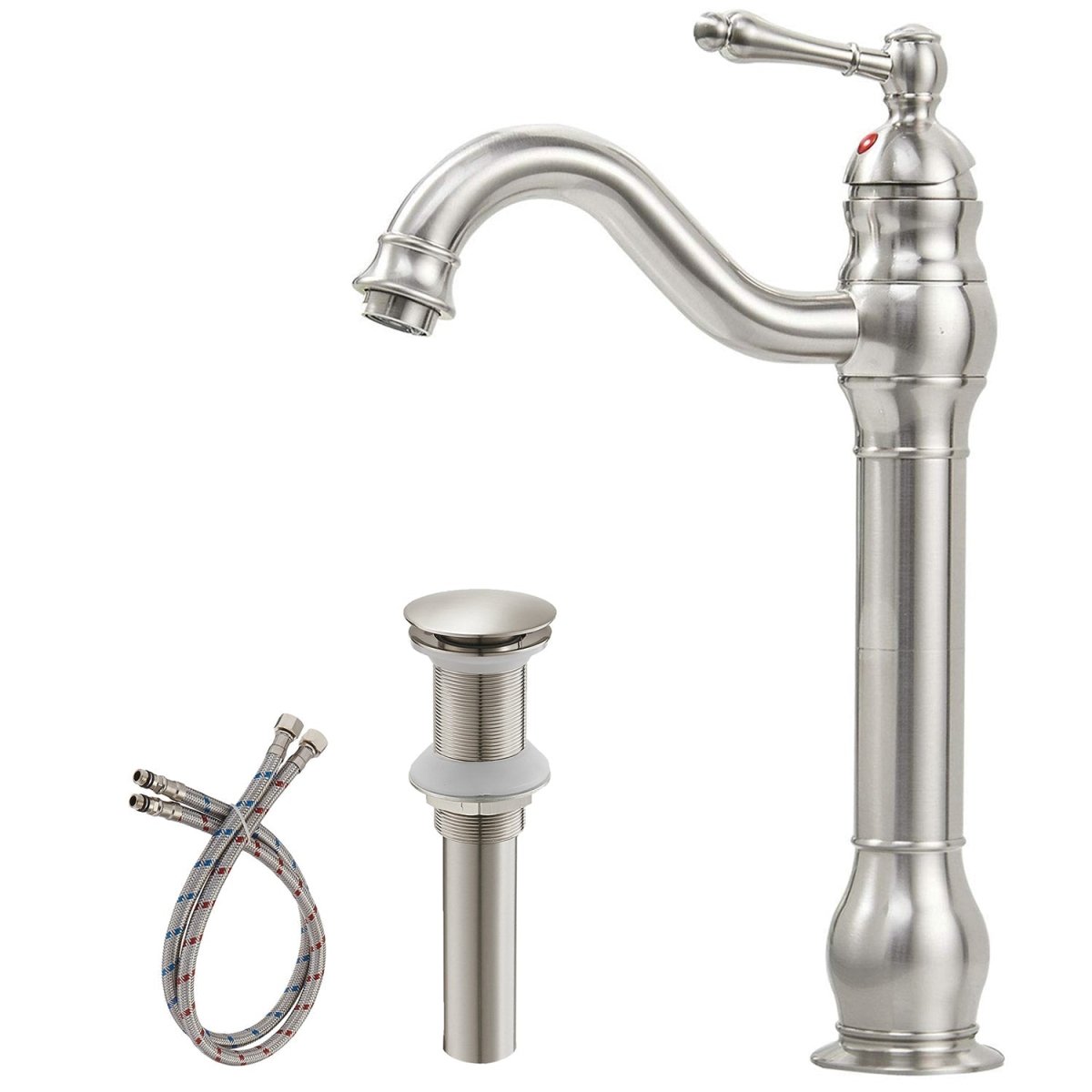 Waterfall Single Hole Bathroom Faucet Brushed Nickel - buyfaucet.com
