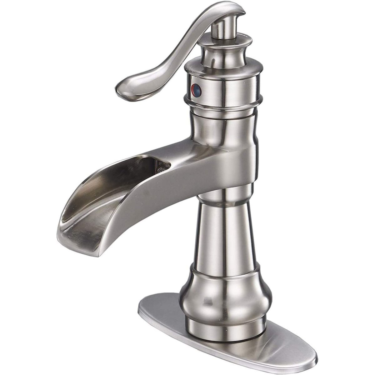 Waterfall Single Hole Bathroom Faucet Brushed Nickel - buyfaucet.com