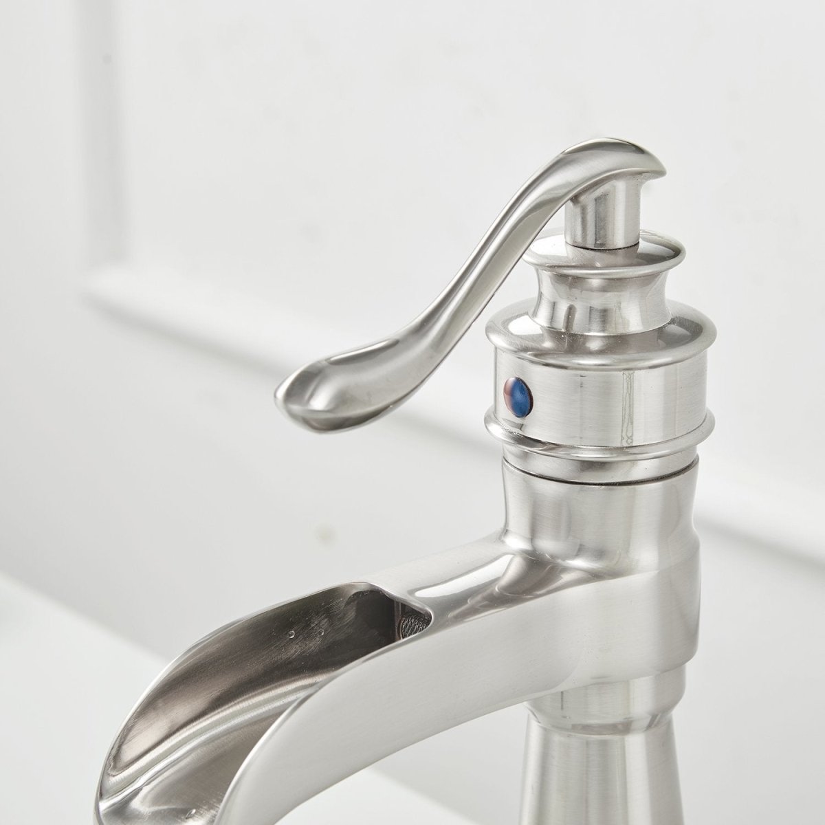 Waterfall Single Hole Bathroom Faucet Brushed Nickel - buyfaucet.com