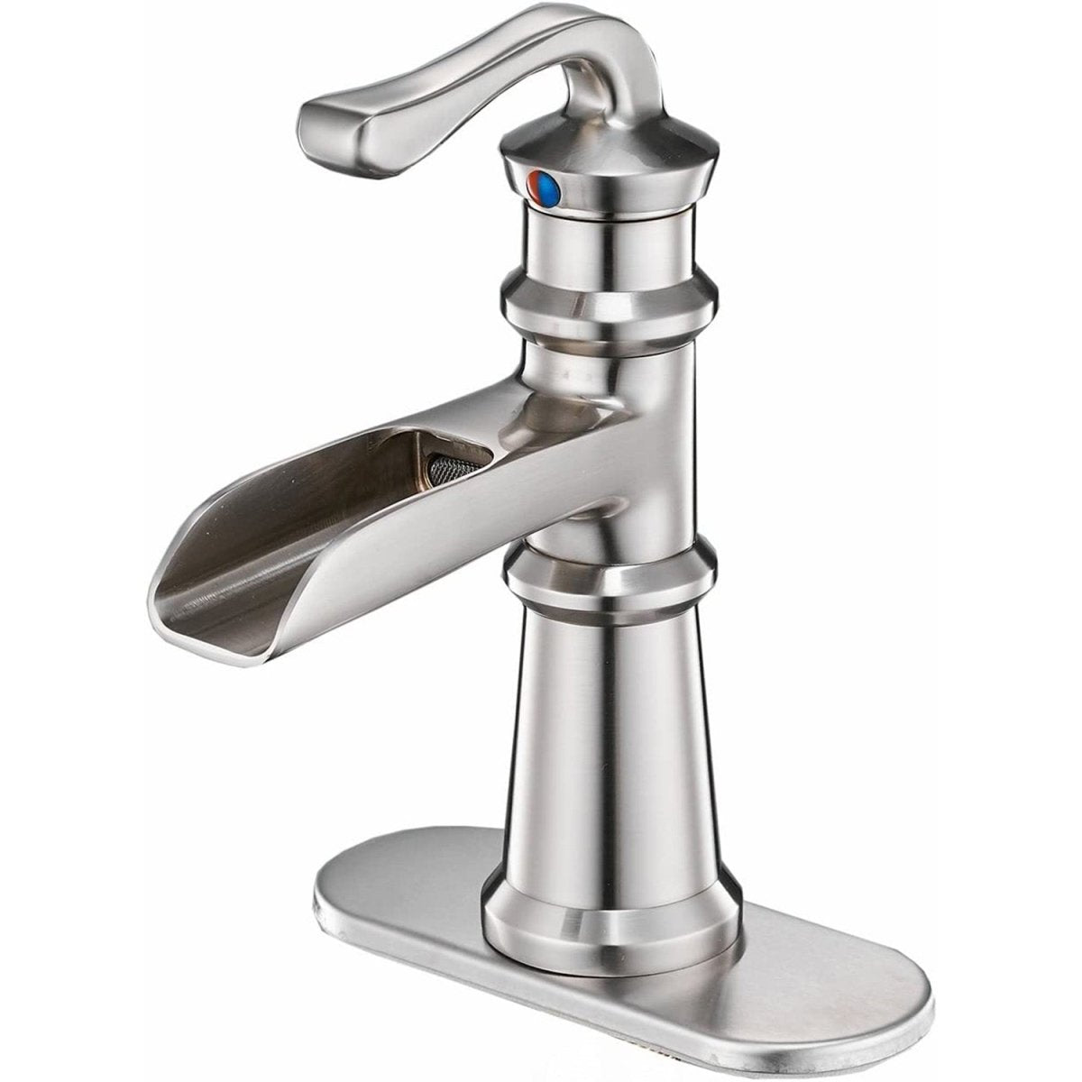 Waterfall Single Hole Bathroom Faucet Brushed Nickel - buyfaucet.com