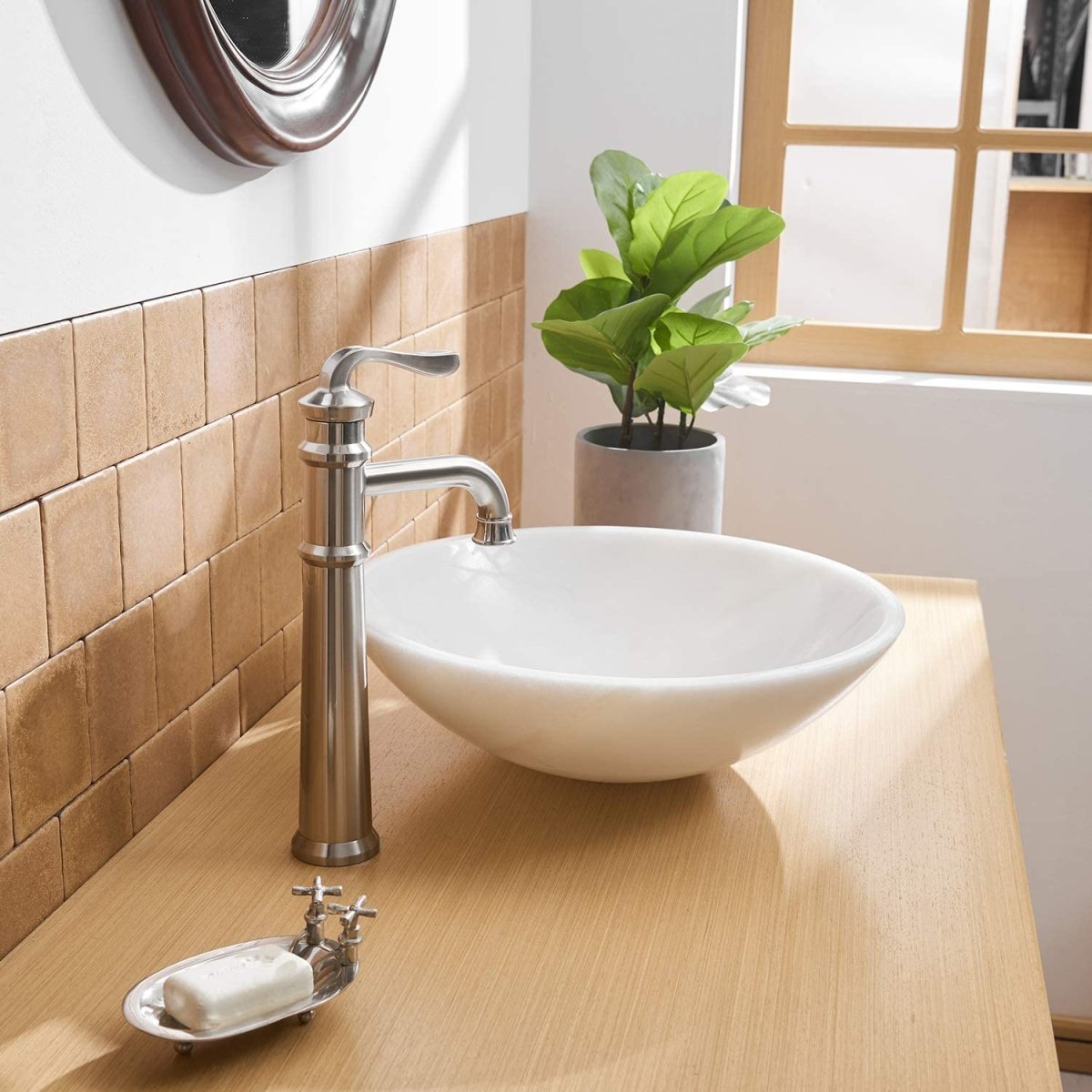 Waterfall Single Hole Bathroom Faucet Brushed Nickel - buyfaucet.com