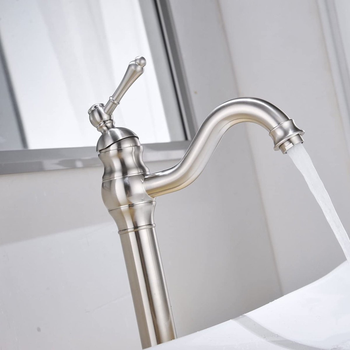 Waterfall Single Hole Bathroom Faucet Brushed Nickel - buyfaucet.com