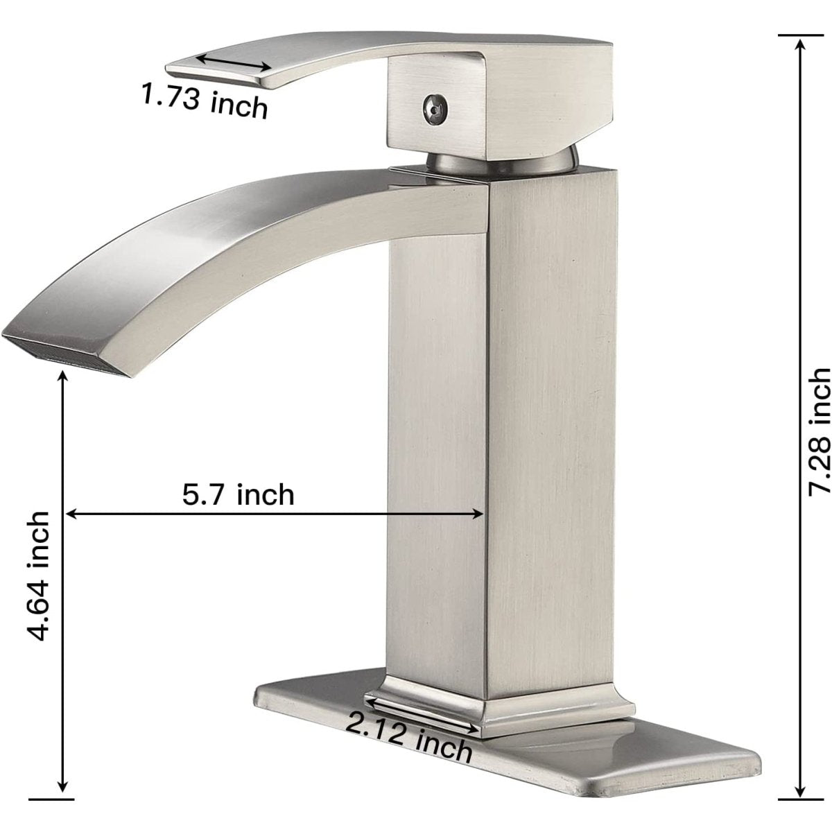 Waterfall Single Hole Bathroom Faucet Brushed Nickel - buyfaucet.com