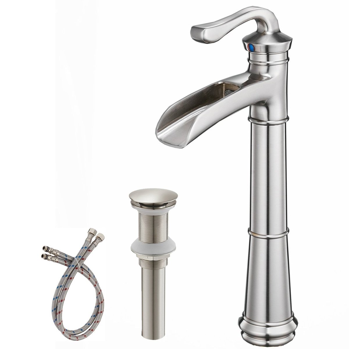 Bwe Bathroom Faucet Brushed Nickel Waterfall Single Hole 4810