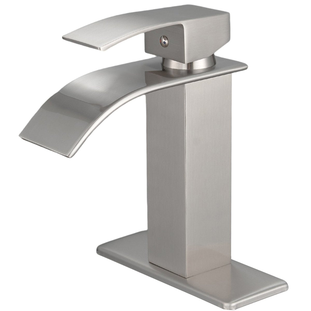 Waterfall Single Hole Bathroom Faucet Brushed Nickel - buyfaucet.com