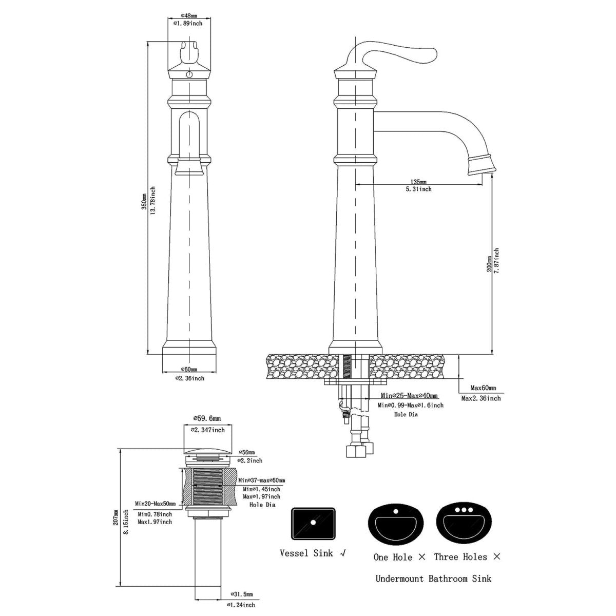 Waterfall Single Hole Bathroom Faucet Brushed Nickel - buyfaucet.com
