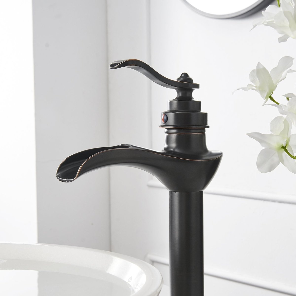 Waterfall Single Hole Bathroom Faucet Oil Rubbed Bronze-1 - buyfaucet.com