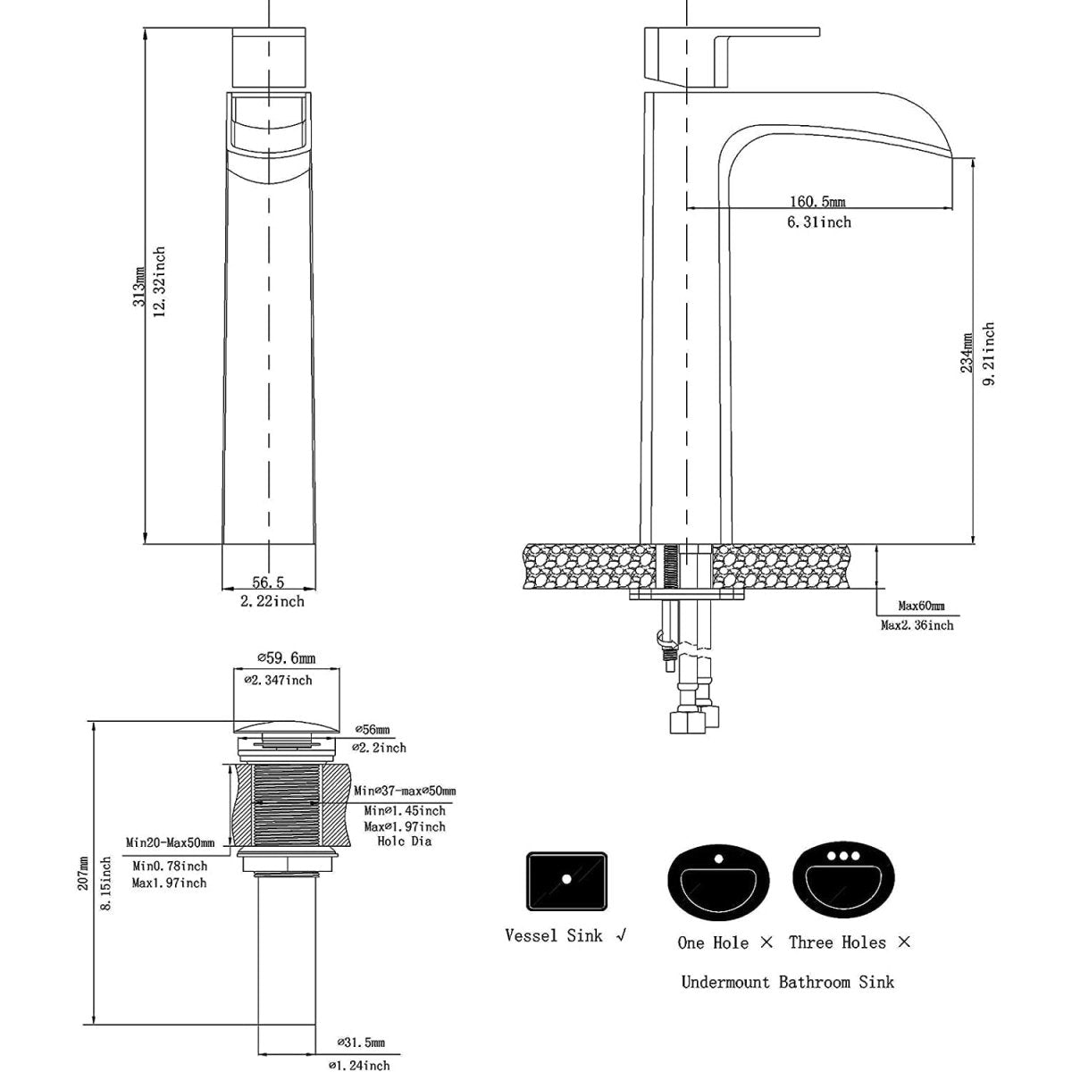 Waterfall Single Hole Bathroom Faucet Oil Rubbed Bronze-1 - buyfaucet.com