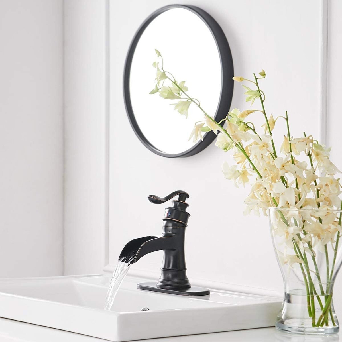 Waterfall Single Hole Bathroom Faucet Oil Rubbed Bronze-1 - buyfaucet.com