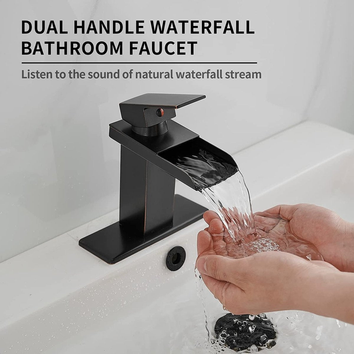 Waterfall Single Hole Bathroom Faucet Oil Rubbed Bronze-1 - buyfaucet.com