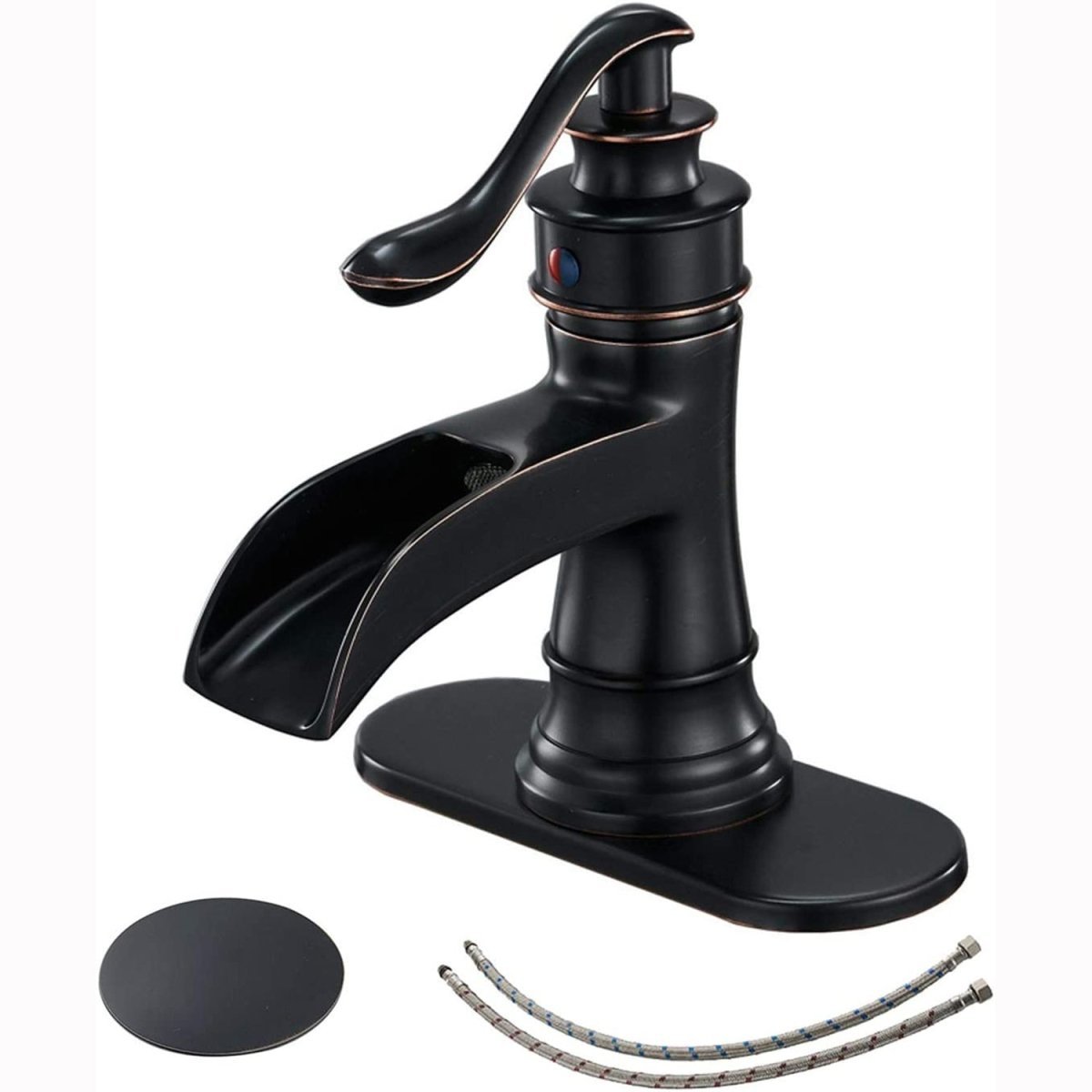 Waterfall Single Hole Bathroom Faucet Oil Rubbed Bronze-1 - buyfaucet.com