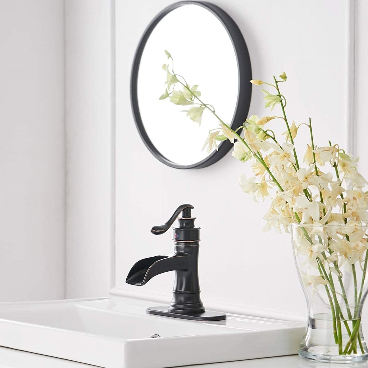 Waterfall Single Hole Bathroom Faucet Oil Rubbed Bronze-1 - buyfaucet.com