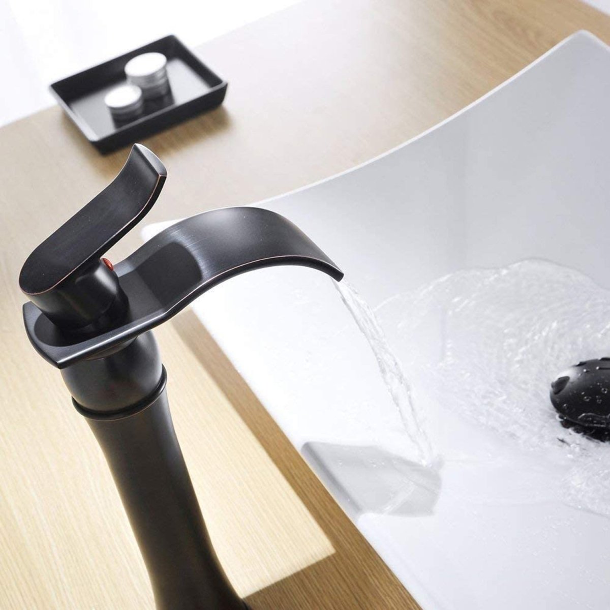 Waterfall Single Hole Bathroom Faucet Oil Rubbed Bronze-1 - buyfaucet.com