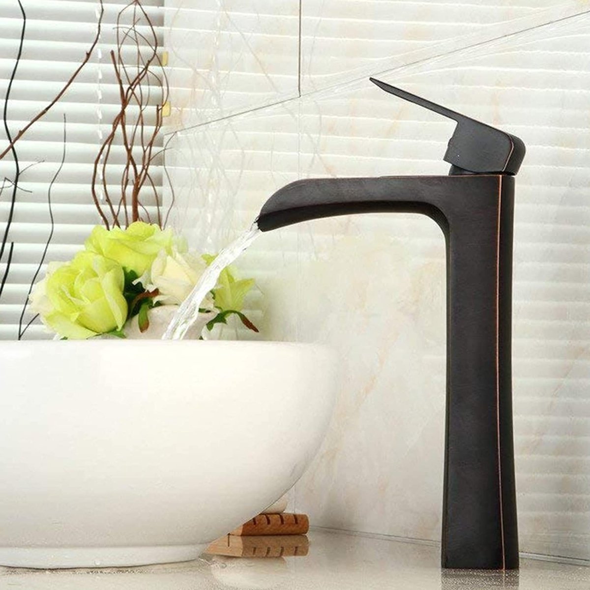Waterfall Single Hole Bathroom Faucet Oil Rubbed Bronze-1 - buyfaucet.com
