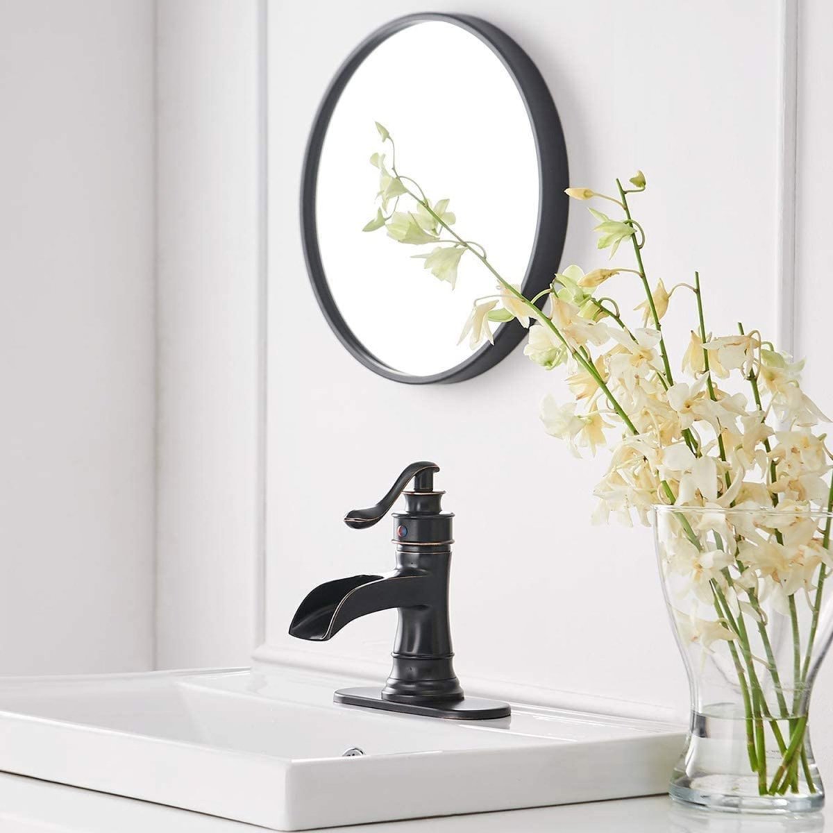 Waterfall Single Hole Bathroom Faucet Oil Rubbed Bronze-1 - buyfaucet.com