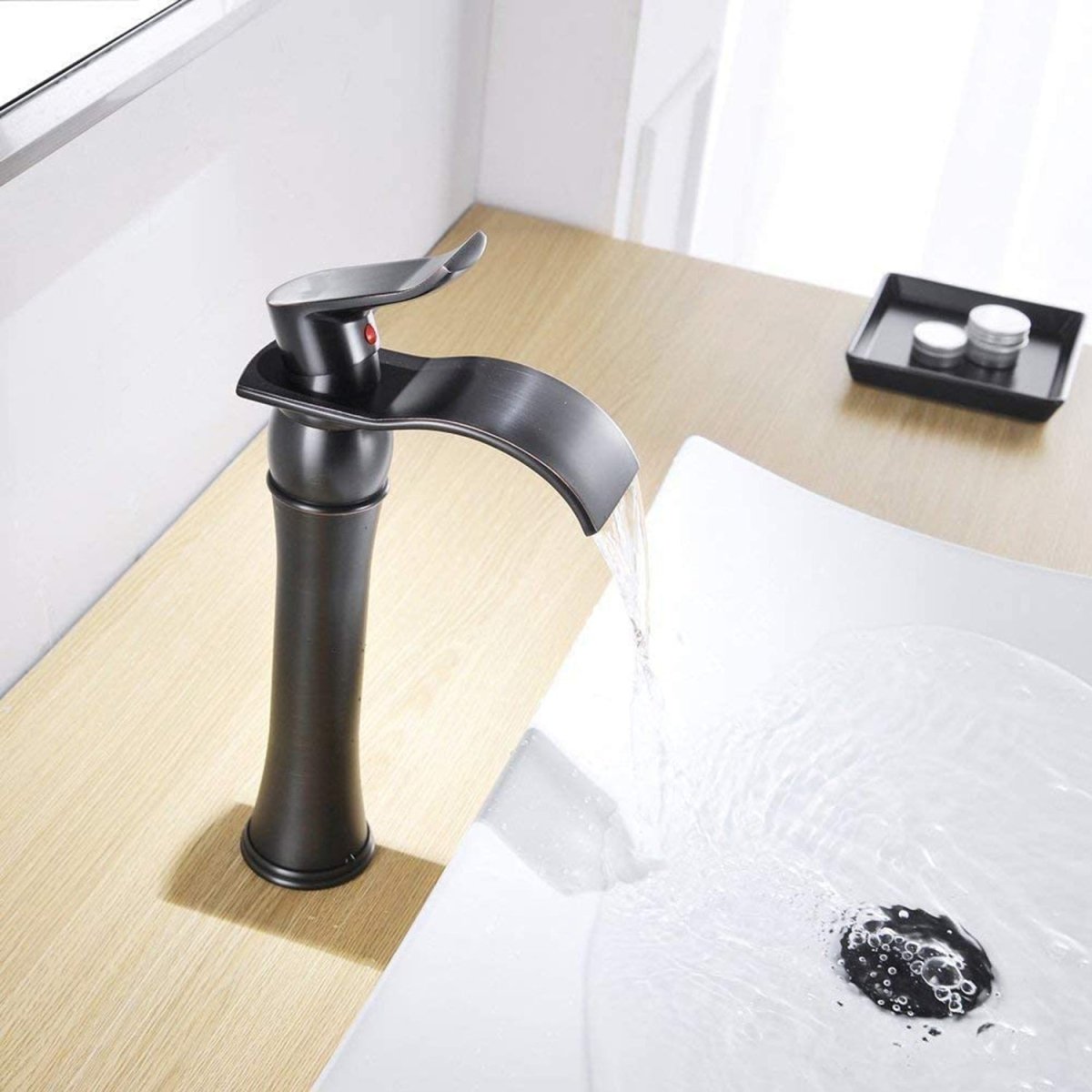 Waterfall Single Hole Bathroom Faucet Oil Rubbed Bronze-1 - buyfaucet.com