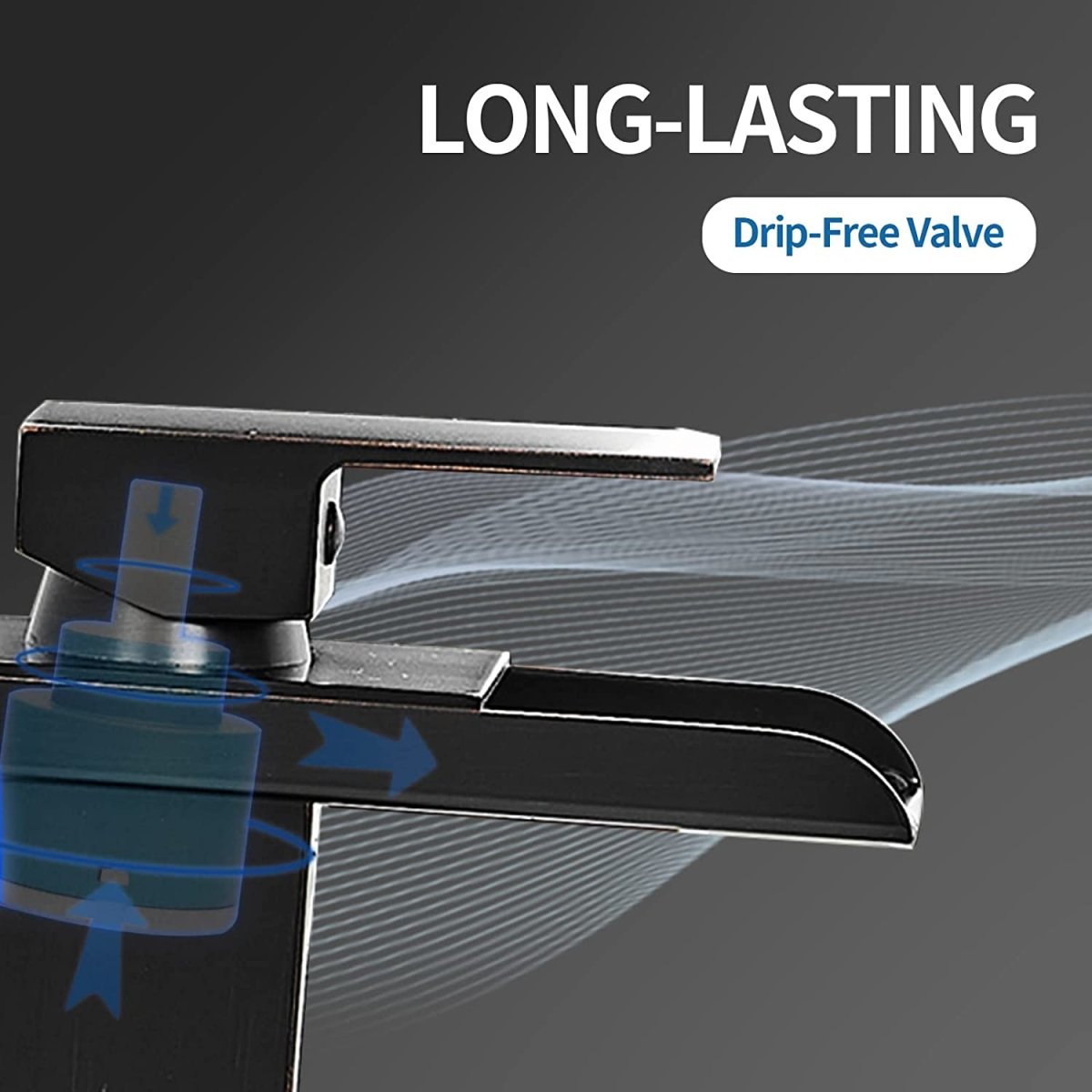 Waterfall Single Hole Bathroom Faucet Oil Rubbed Bronze-1 - buyfaucet.com