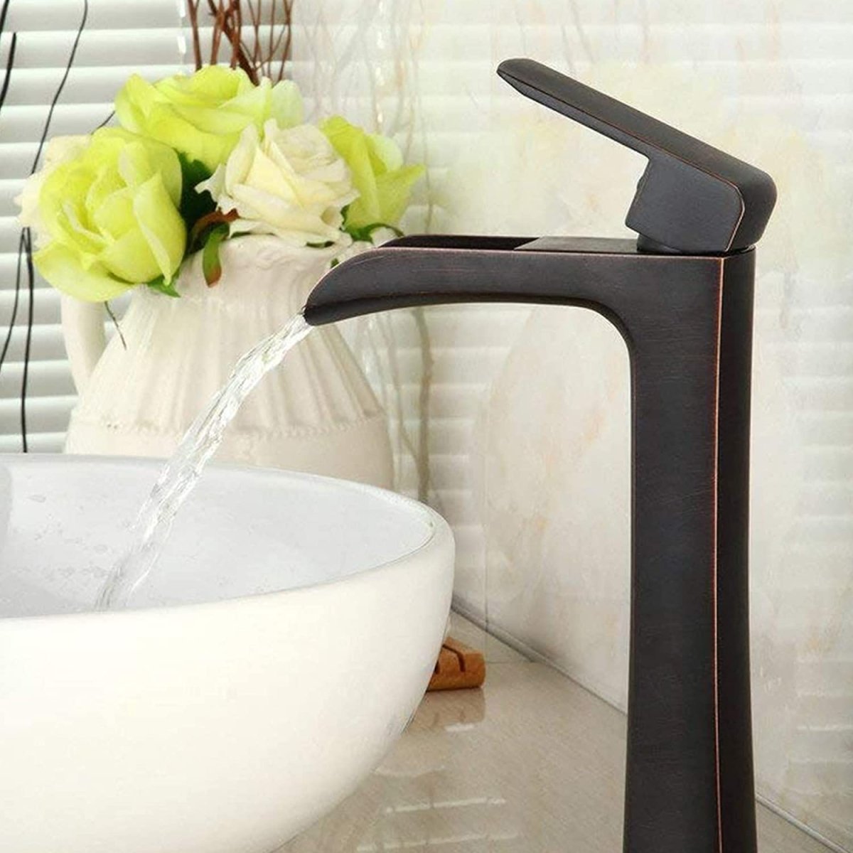 Waterfall Single Hole Bathroom Faucet Oil Rubbed Bronze-1 - buyfaucet.com