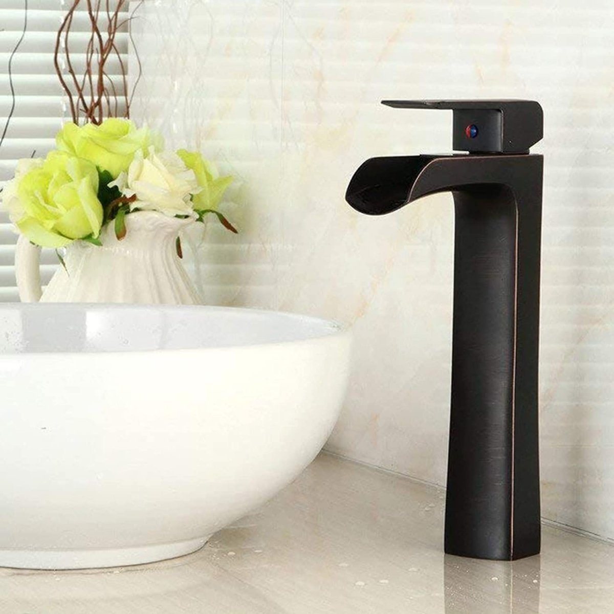 Waterfall Single Hole Bathroom Faucet Oil Rubbed Bronze-1 - buyfaucet.com
