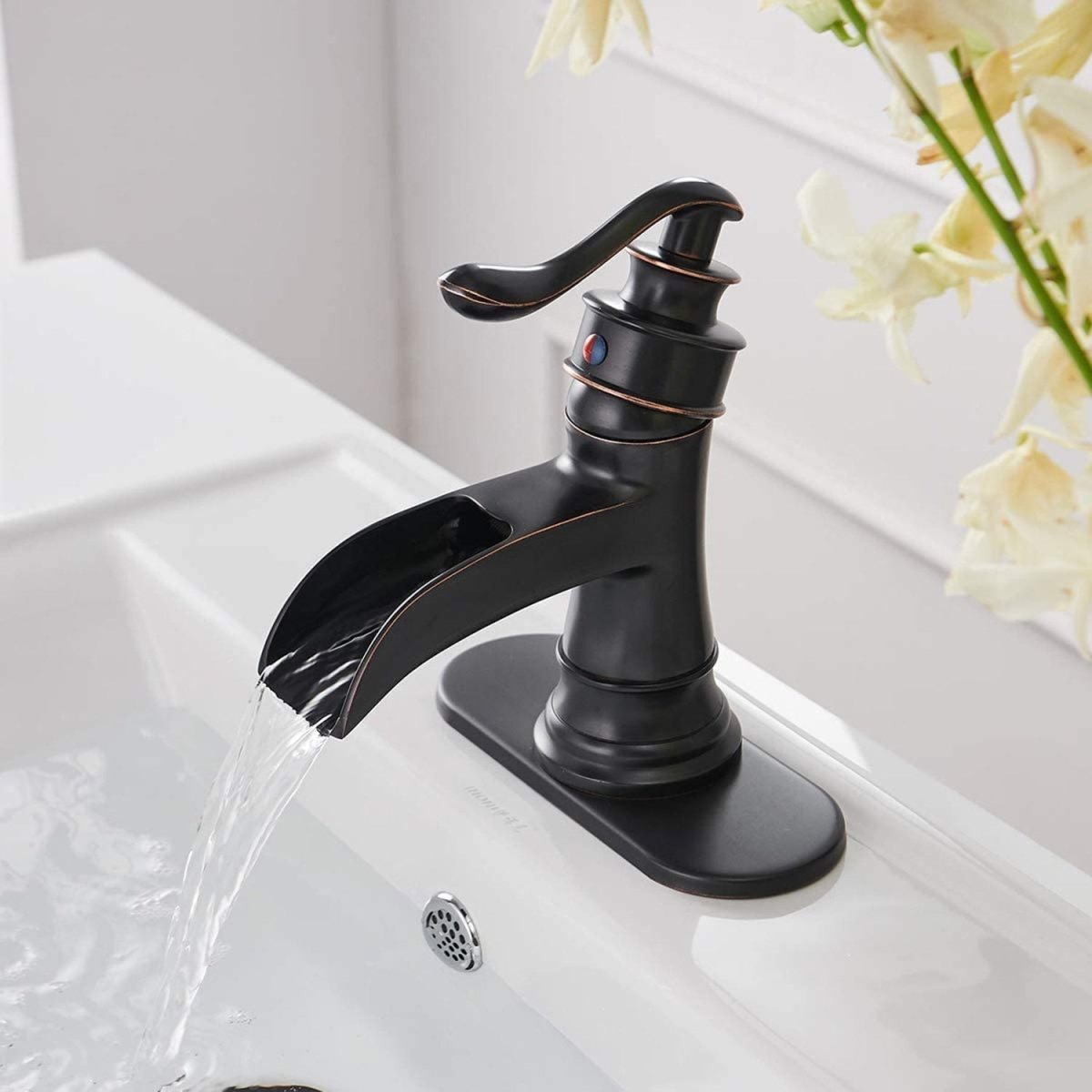 Waterfall Single Hole Bathroom Faucet Oil Rubbed Bronze-1 - buyfaucet.com