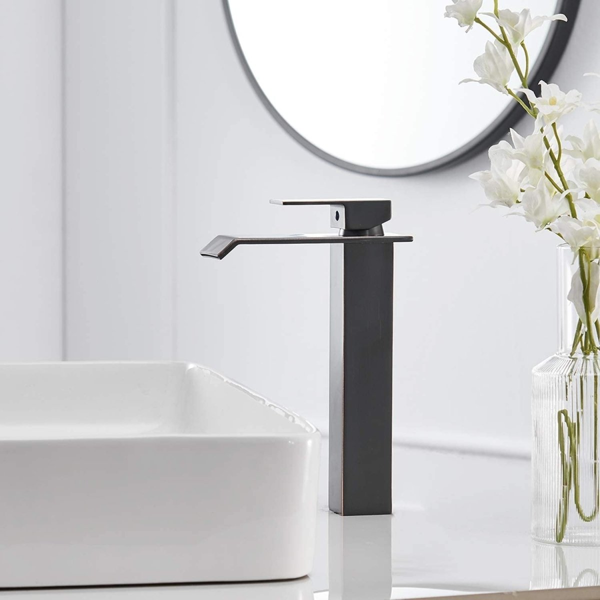 Waterfall Single Hole Bathroom Faucet Oil Rubbed Bronze-1 - buyfaucet.com