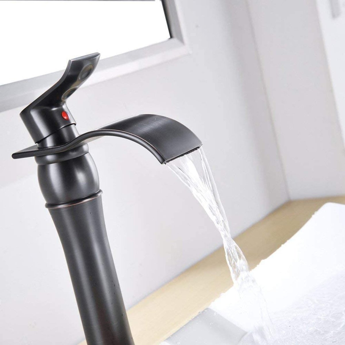 Waterfall Single Hole Bathroom Faucet Oil Rubbed Bronze-1 - buyfaucet.com