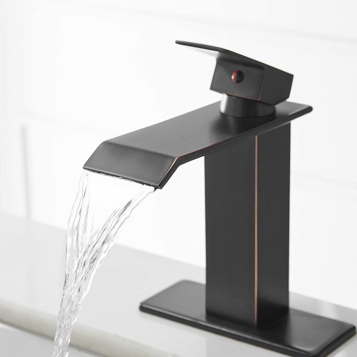Waterfall Single Hole Bathroom Faucet Oil Rubbed Bronze-1 - buyfaucet.com