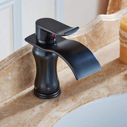 Waterfall Single Hole Bathroom Faucet Oil Rubbed Bronze-1 - buyfaucet.com