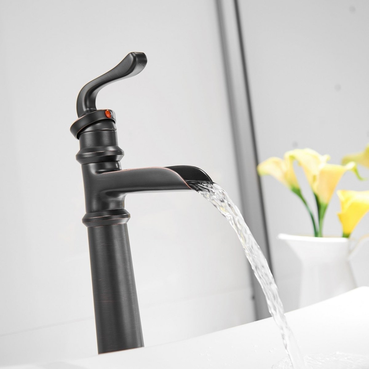 Waterfall Single Hole Bathroom Faucet Oil Rubbed Bronze - buyfaucet.com
