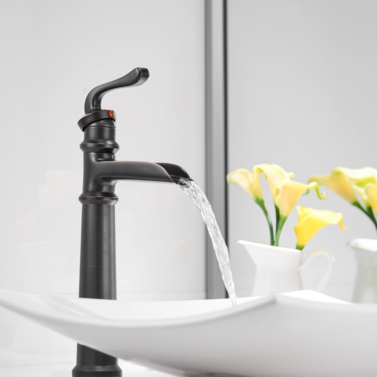 Waterfall Single Hole Bathroom Faucet Oil Rubbed Bronze - buyfaucet.com