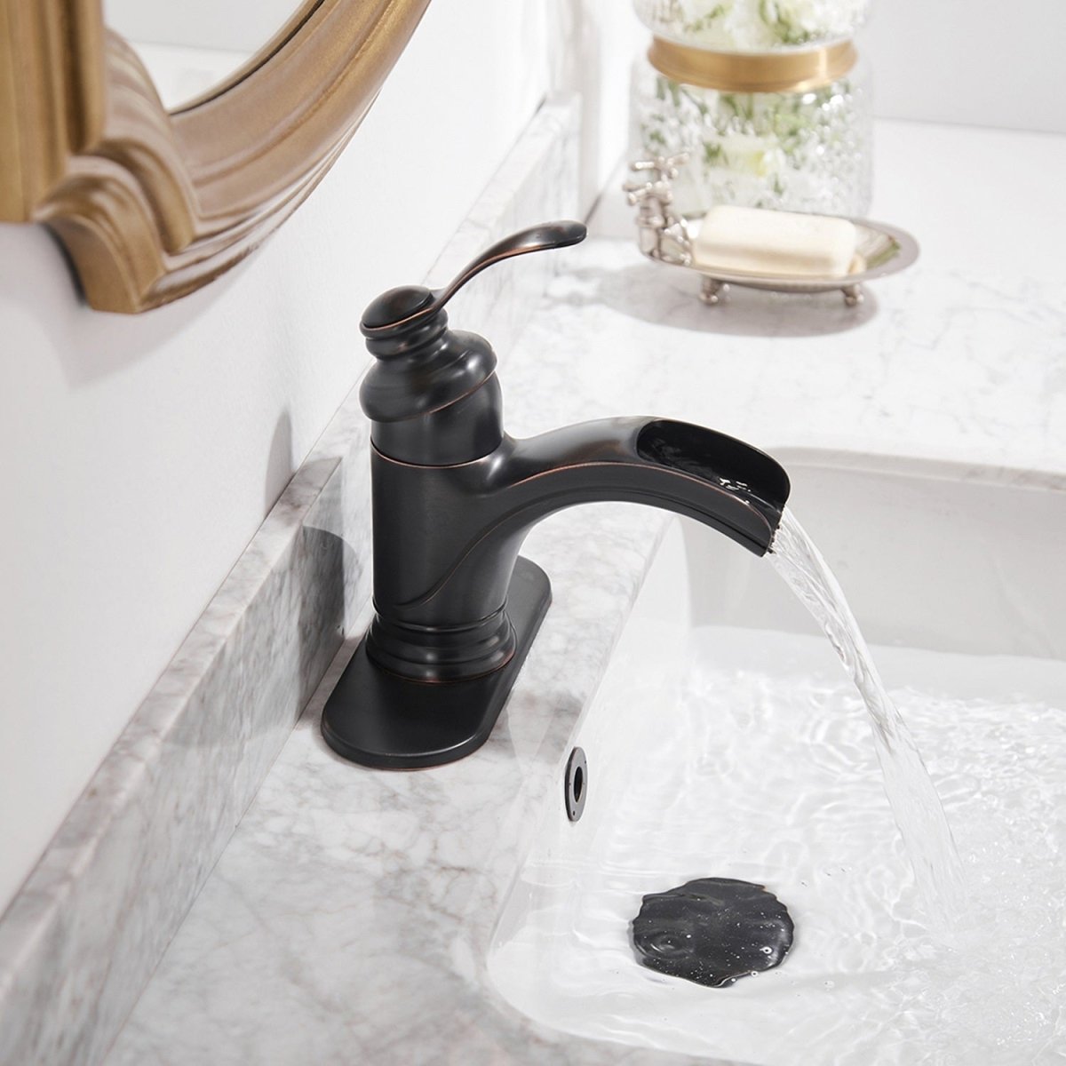 Waterfall Single Hole Bathroom Faucet Oil Rubbed Bronze - buyfaucet.com