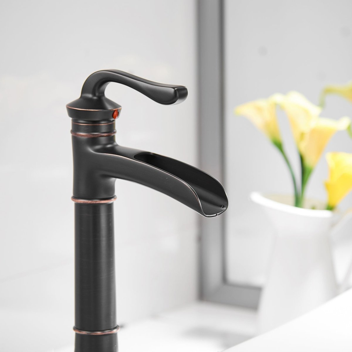Waterfall Single Hole Bathroom Faucet Oil Rubbed Bronze - buyfaucet.com