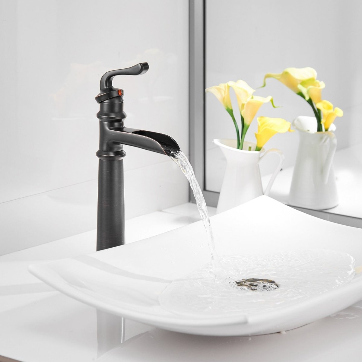 Waterfall Single Hole Bathroom Faucet Oil Rubbed Bronze - buyfaucet.com